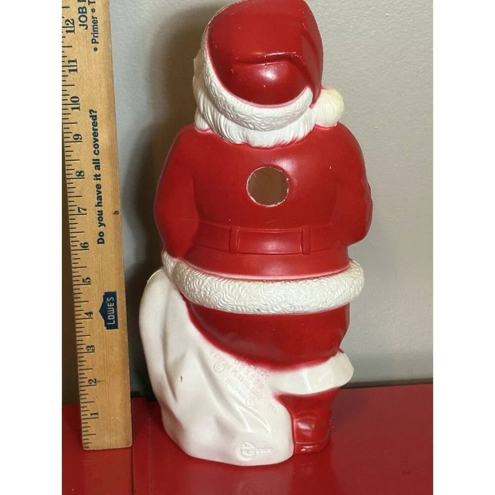 Vintage Empire Santa Blow Mold 13” Red White Plastic Christmas Decoration