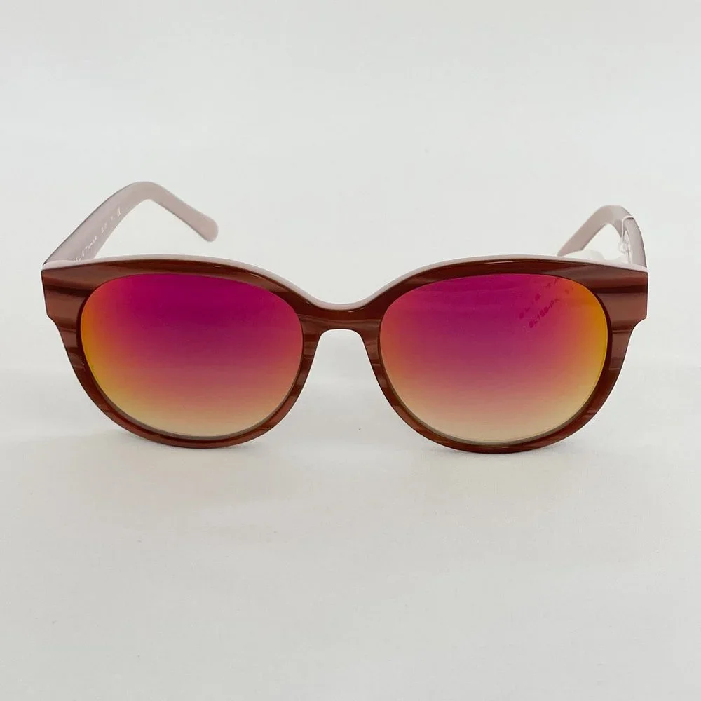 Elie Tahari Brown & Pink Cat Eye Mirrored Sunglasses MSRP $175