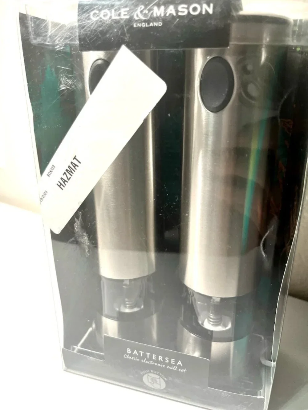 Cole & Mason Battersea Electric Salt & Pepper Mill Set Stainless Steel