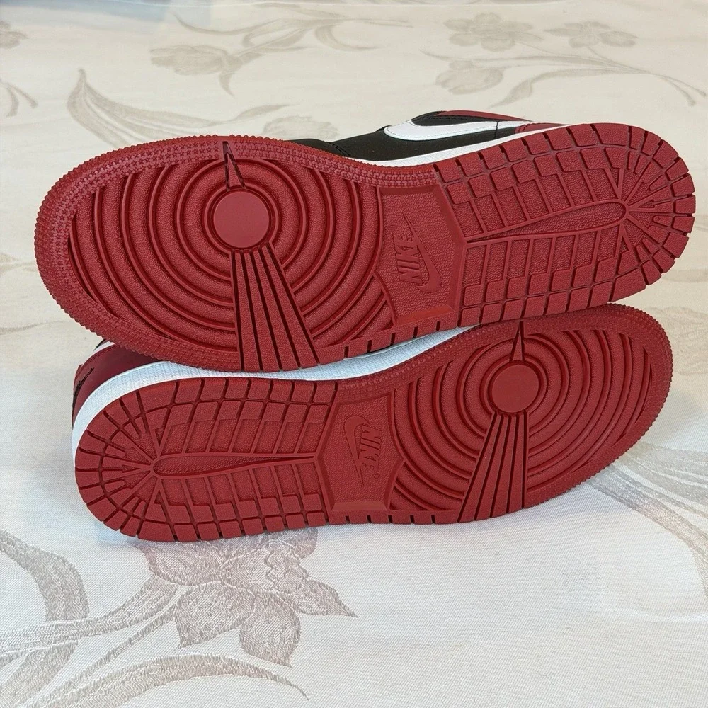 Nike Size-6.5 Y Kids Air Jordan 1 Low GS Shoes - Gym Red (553560-066)
