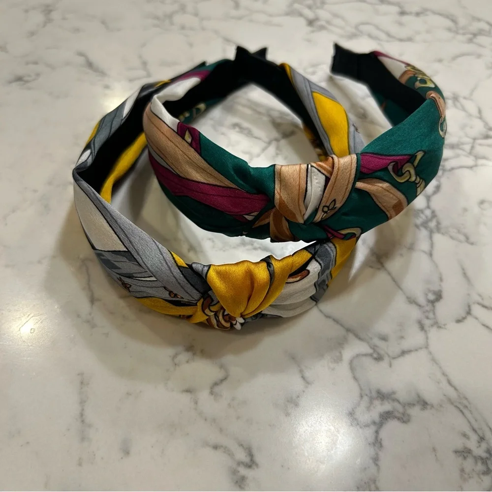 Set of‎ Two Fabric Twist Center Headbands