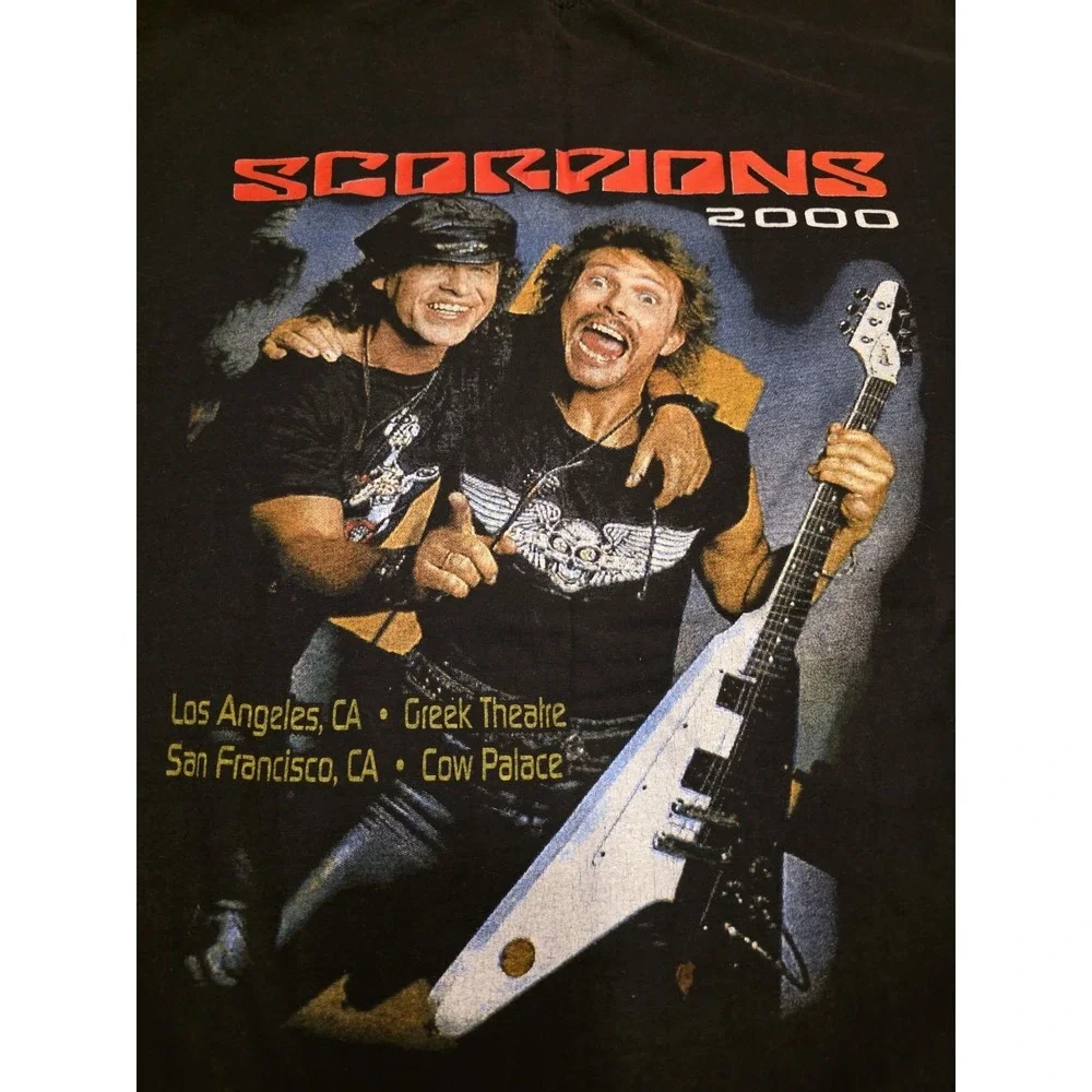 Scorpions Moment of Glory‎ Tour 2000 Band T-shirt Mens Size *XL-2X?* Black Rock