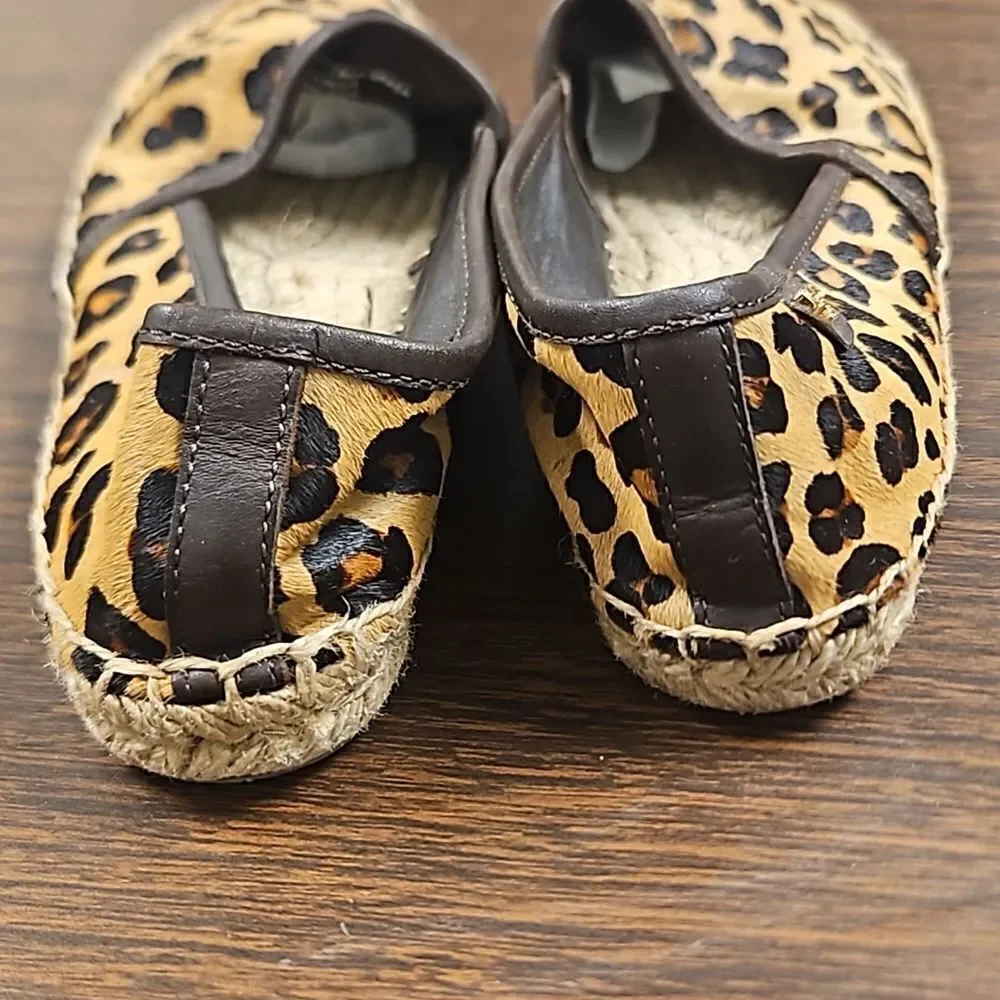 Tory Burch calfskin espadrille flats size 6 **please read description**
