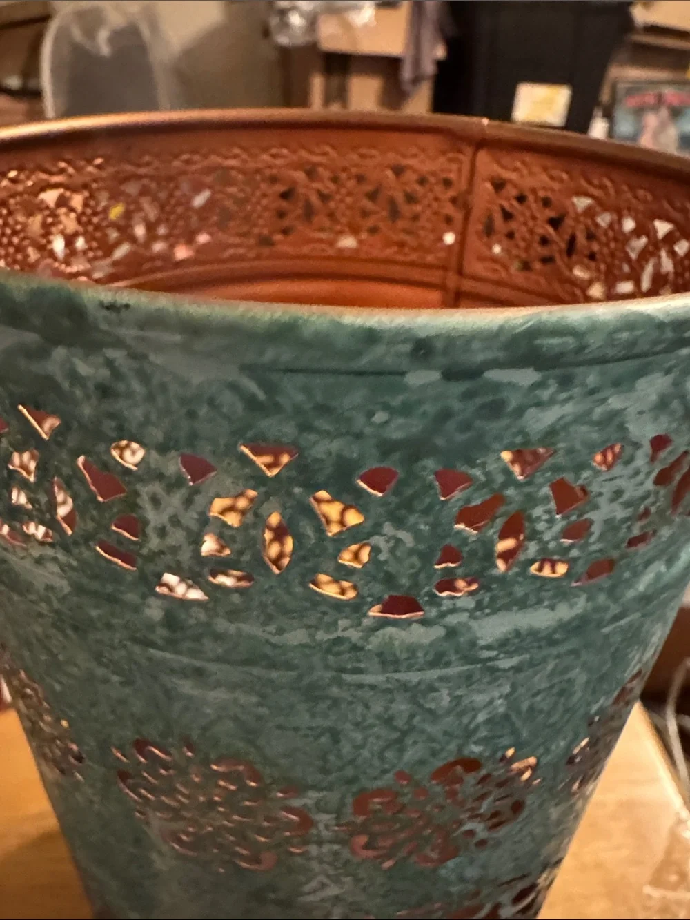 Teal Decorative Metal Lantern – Home Accents