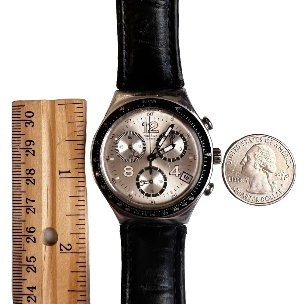 Vintage Men's Swatch‎ Irony Chronograph Watch 4 Jewels V8 Swiss Made Patented WR