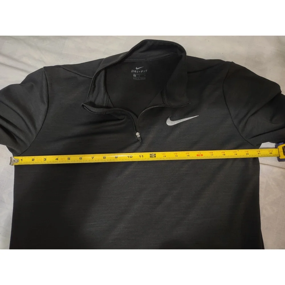 Nike Pullover Mens M Black‎ Dri-FIT Quarter Zip Long Sleeve Training Top Heather