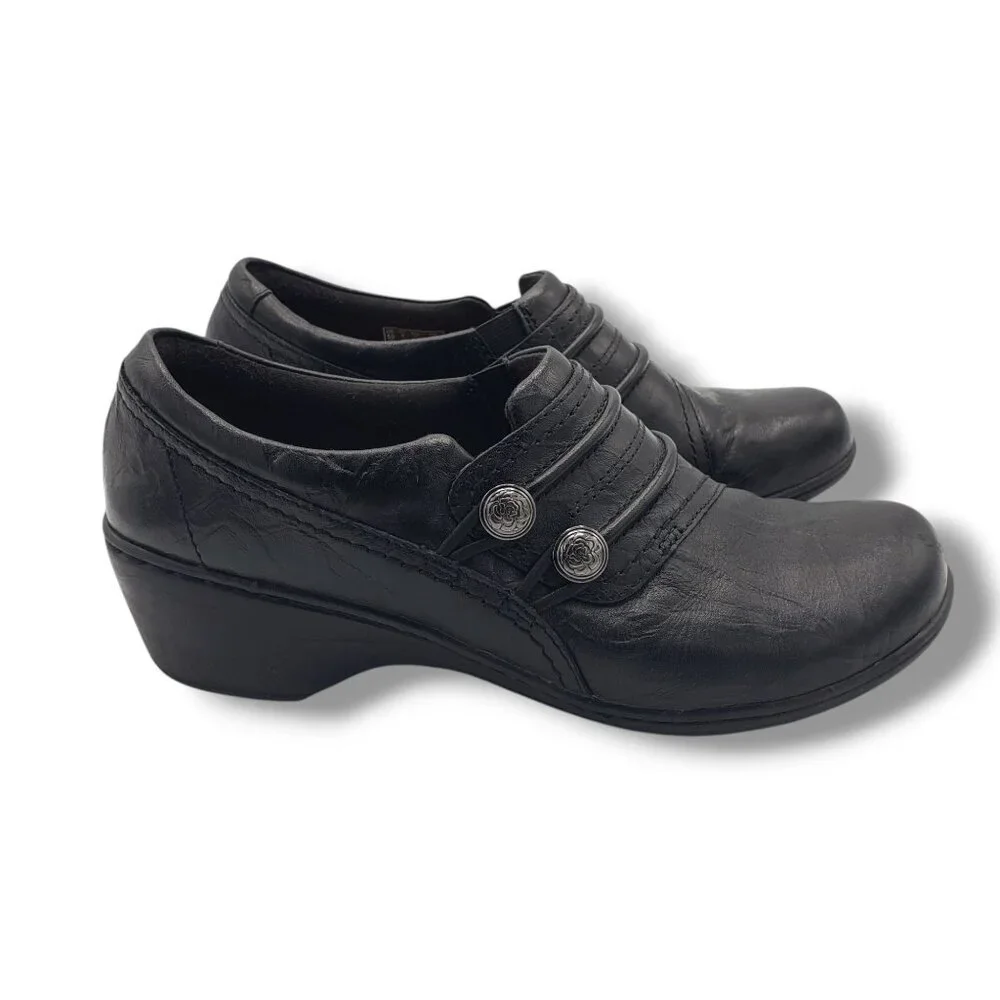 Clarks Collection Channing Haley Loafer Womens 8‎ Black Leather Slip On