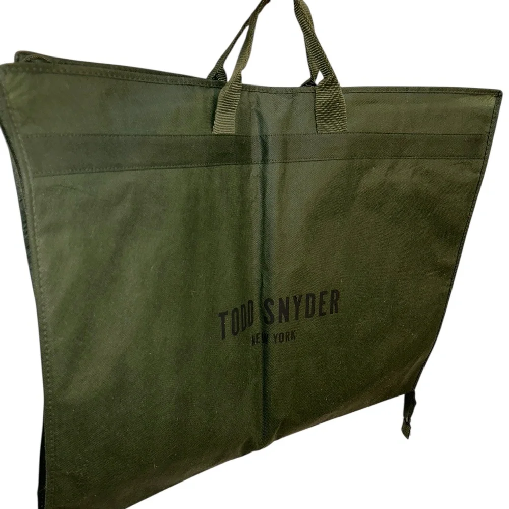 Todd Snyder army green black reusable garment bag