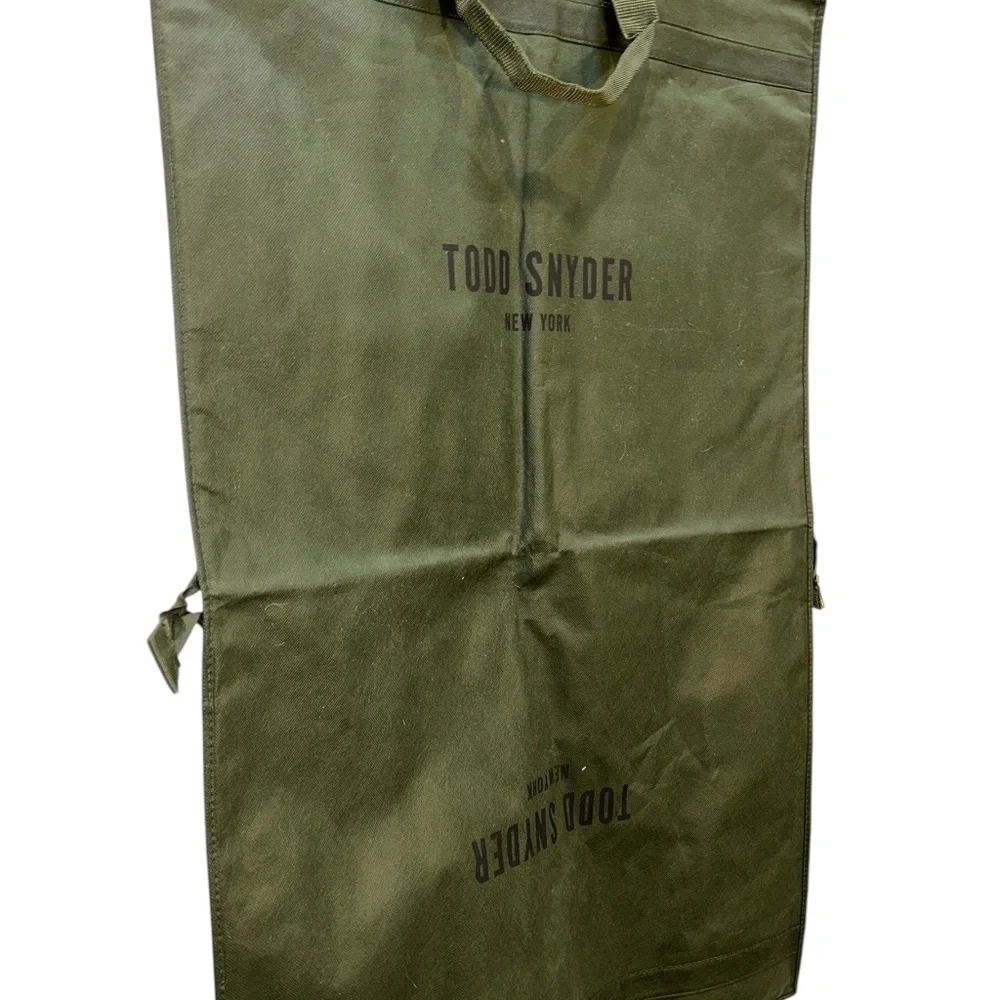 Todd Snyder army green black reusable garment bag
