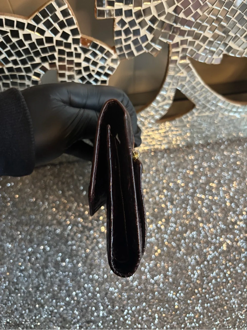 ⭐️Brahmin Brown Croc-Embossed Leather Wallet
