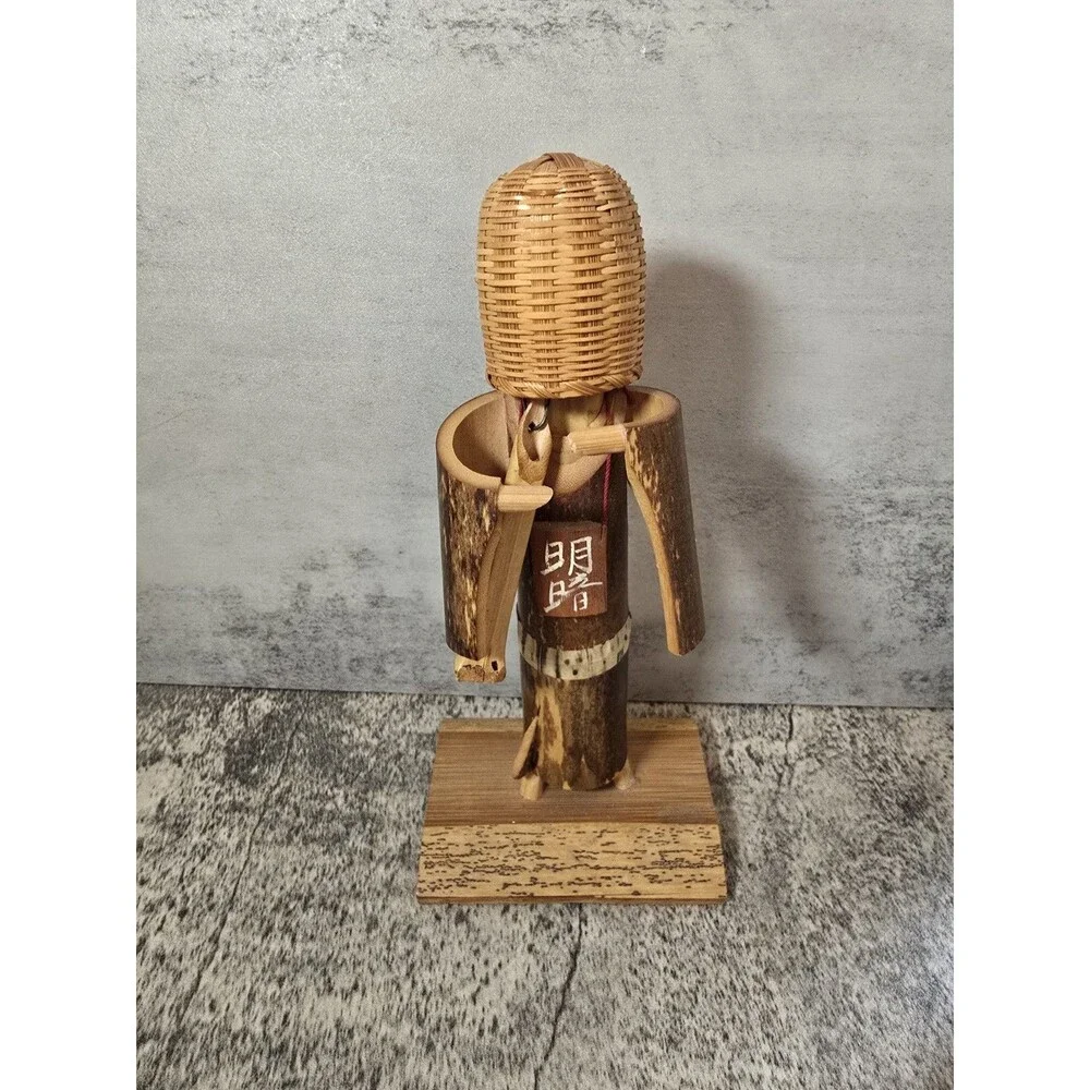 Vintage Bamboo Komosu Doll ~ Souvenir from Japan Kokeshi