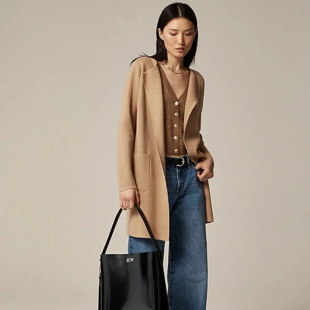 J. Crew Juliette Collarless Sweater Blazer
