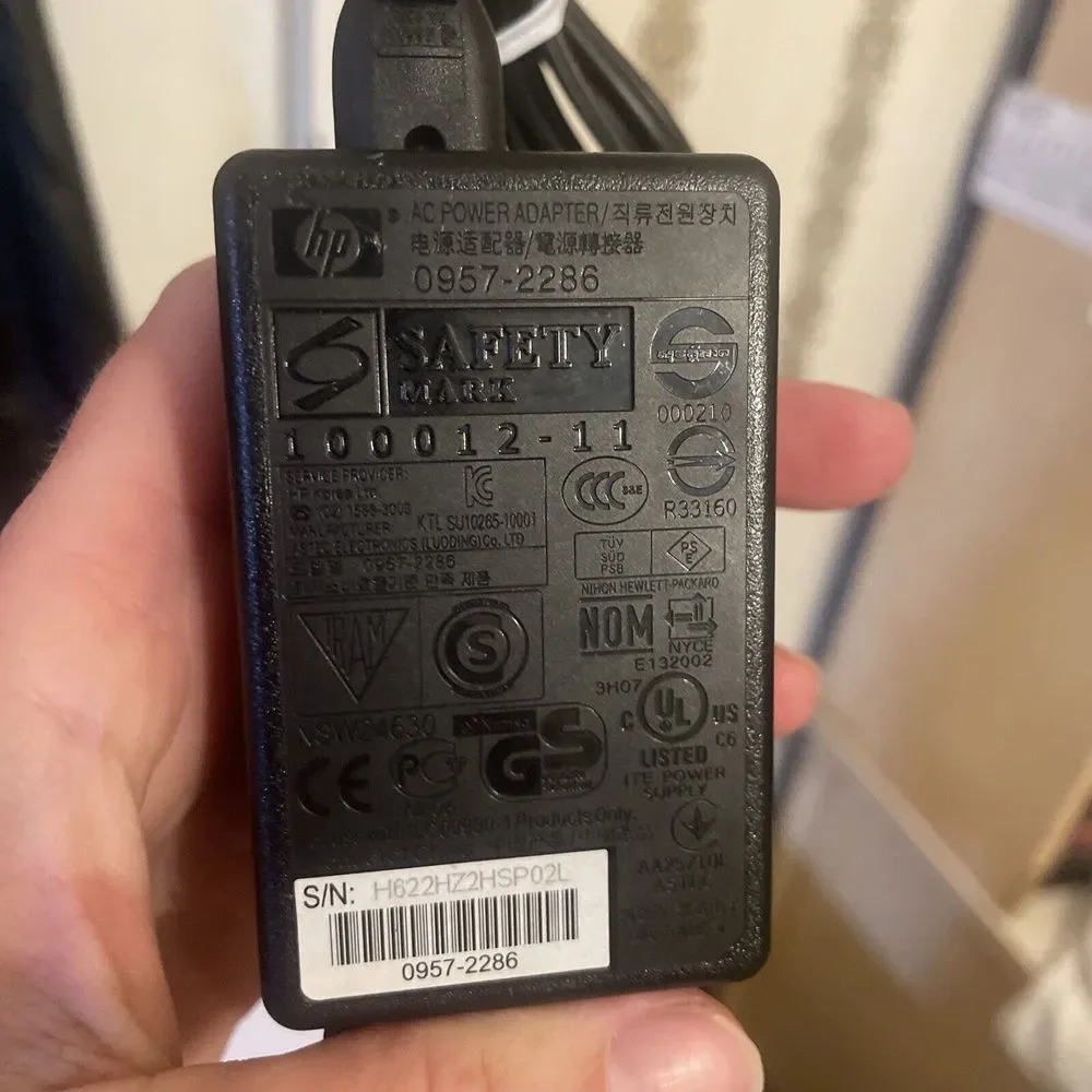 Genuine HP 0957-2286 3 Pin Printer‎ Power Adapter Cord