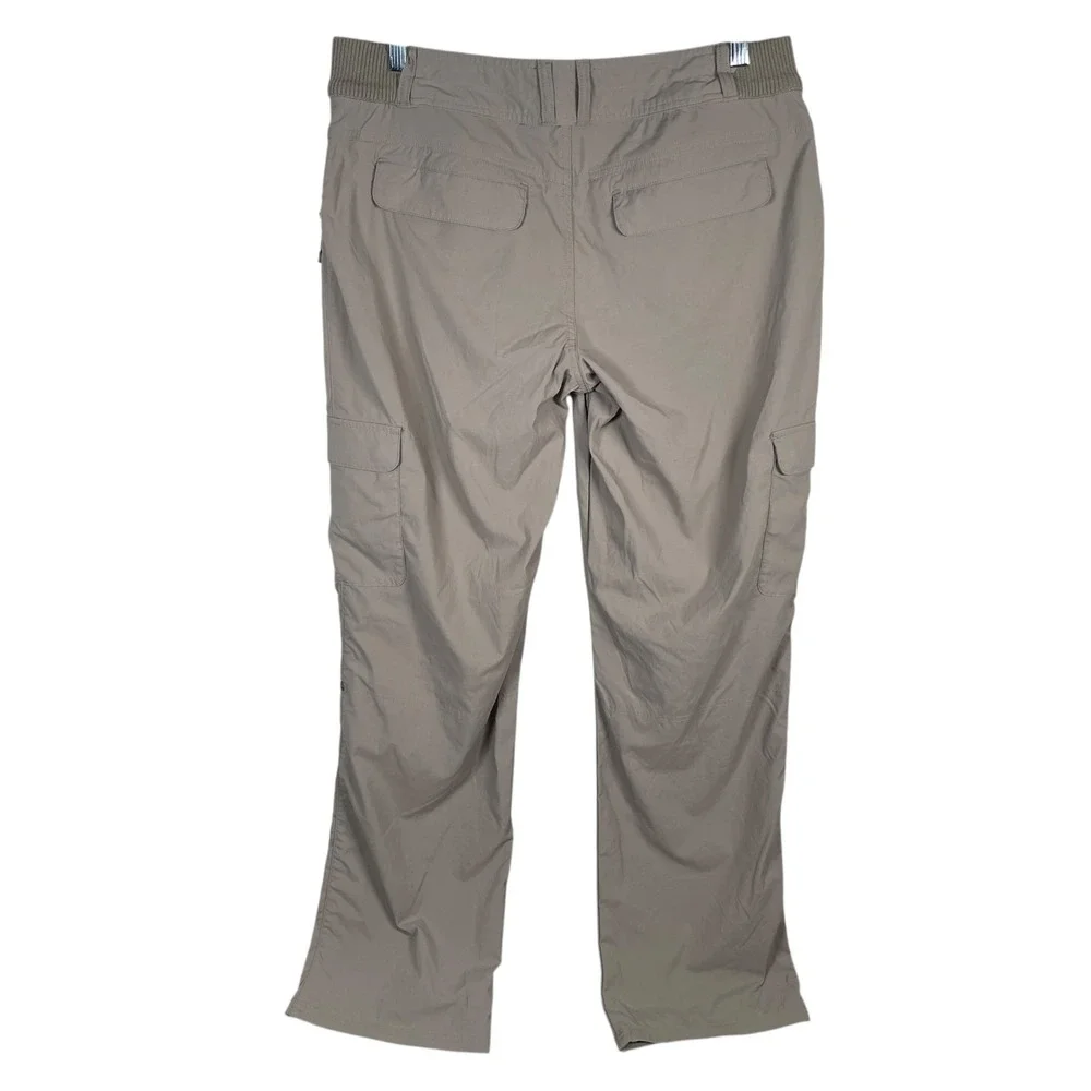 Cabelas XPG Cargo Pants Womens 10 Beige Stretch Nylon Hiking Roll Up‎ read