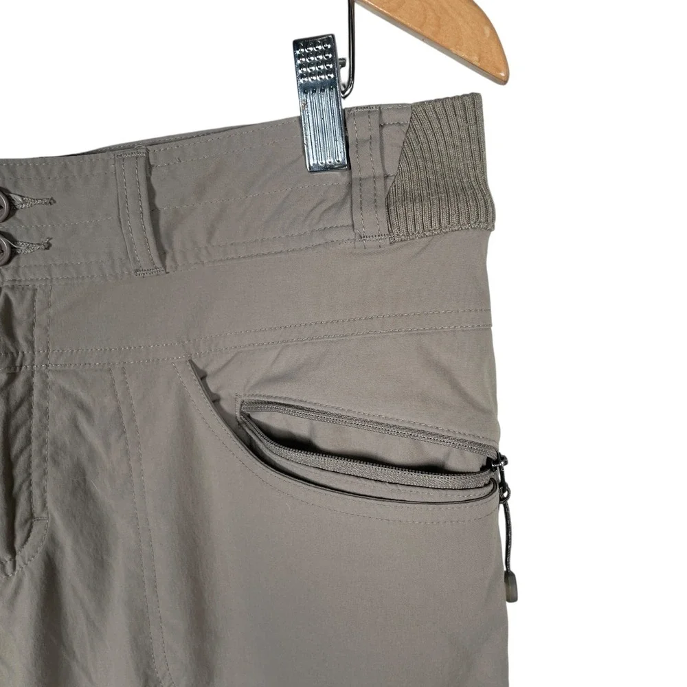 Cabelas XPG Cargo Pants Womens 10 Beige Stretch Nylon Hiking Roll Up‎ read