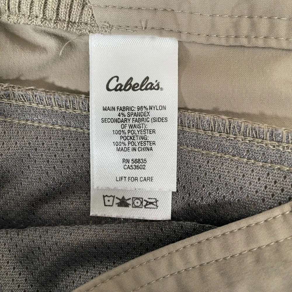 Cabelas XPG Cargo Pants Womens 10 Beige Stretch Nylon Hiking Roll Up‎ read