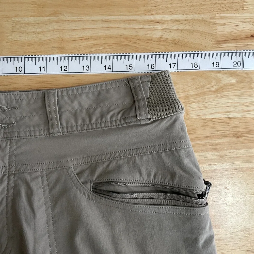 Cabelas XPG Cargo Pants Womens 10 Beige Stretch Nylon Hiking Roll Up‎ read