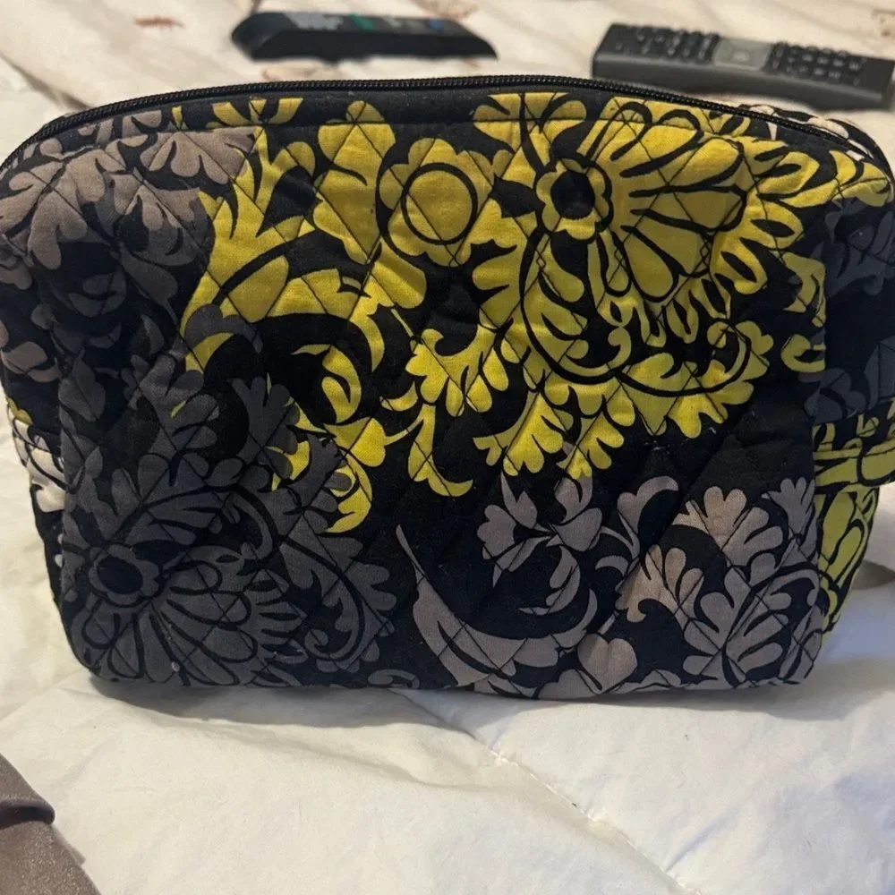 Vera Bradley in vintage Black and Yellow Floral Cosmetic Bag