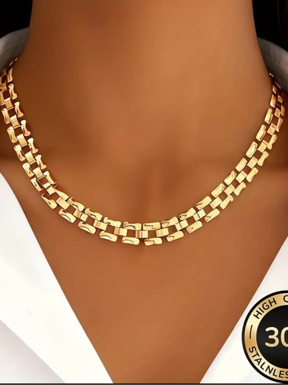 NEW! Gold Box-Link Women's Necklace. Luxury Snake Necklace. Elegant Necklace 💛
