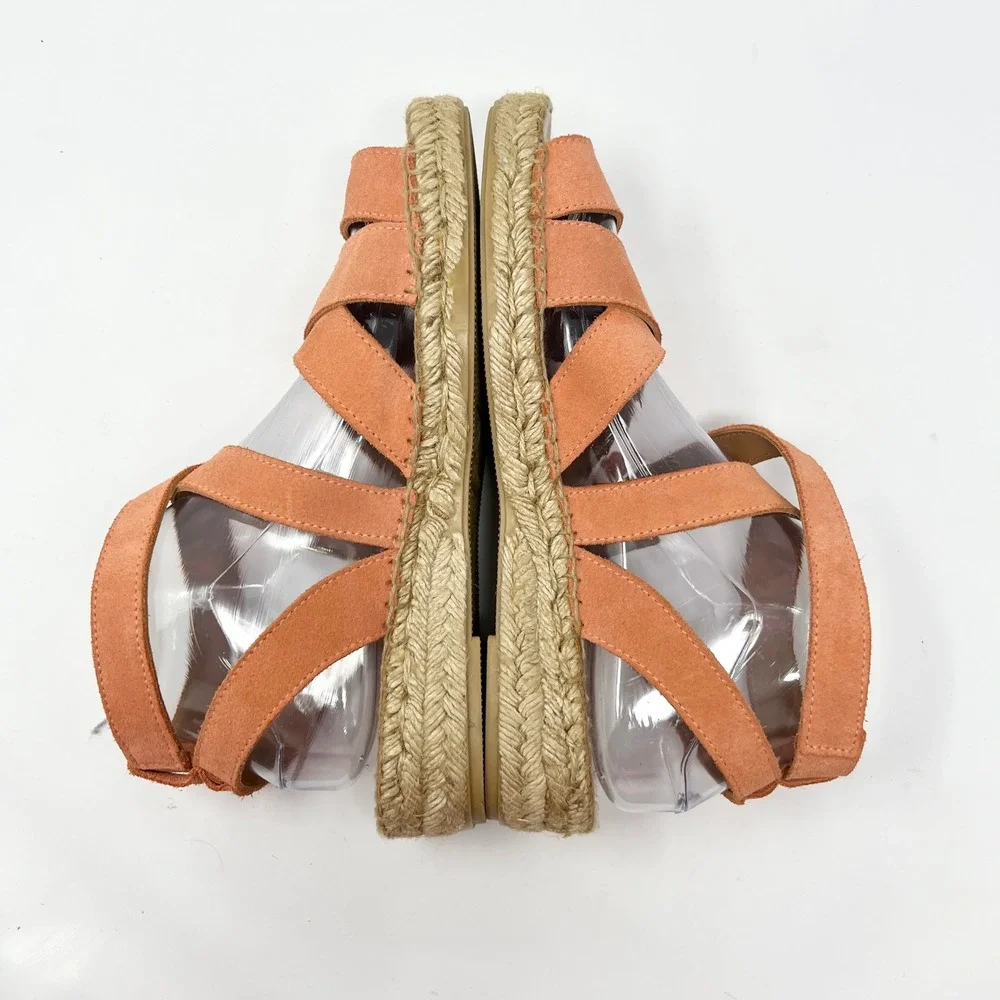 NAGUISA Mediterranean Women's Abisal Espadrilles Sandals Leather Strap Size 9.5