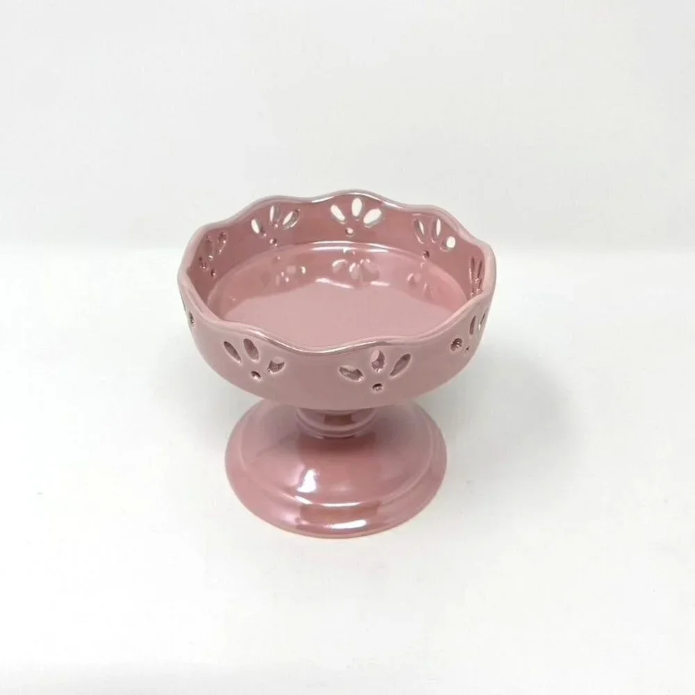Target Ceramic Iridescent Pedestal Dish Candy Decor Pink Yellow