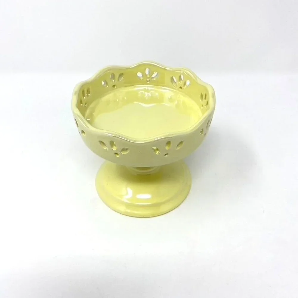 Target Ceramic Iridescent Pedestal Dish Candy Decor Pink Yellow