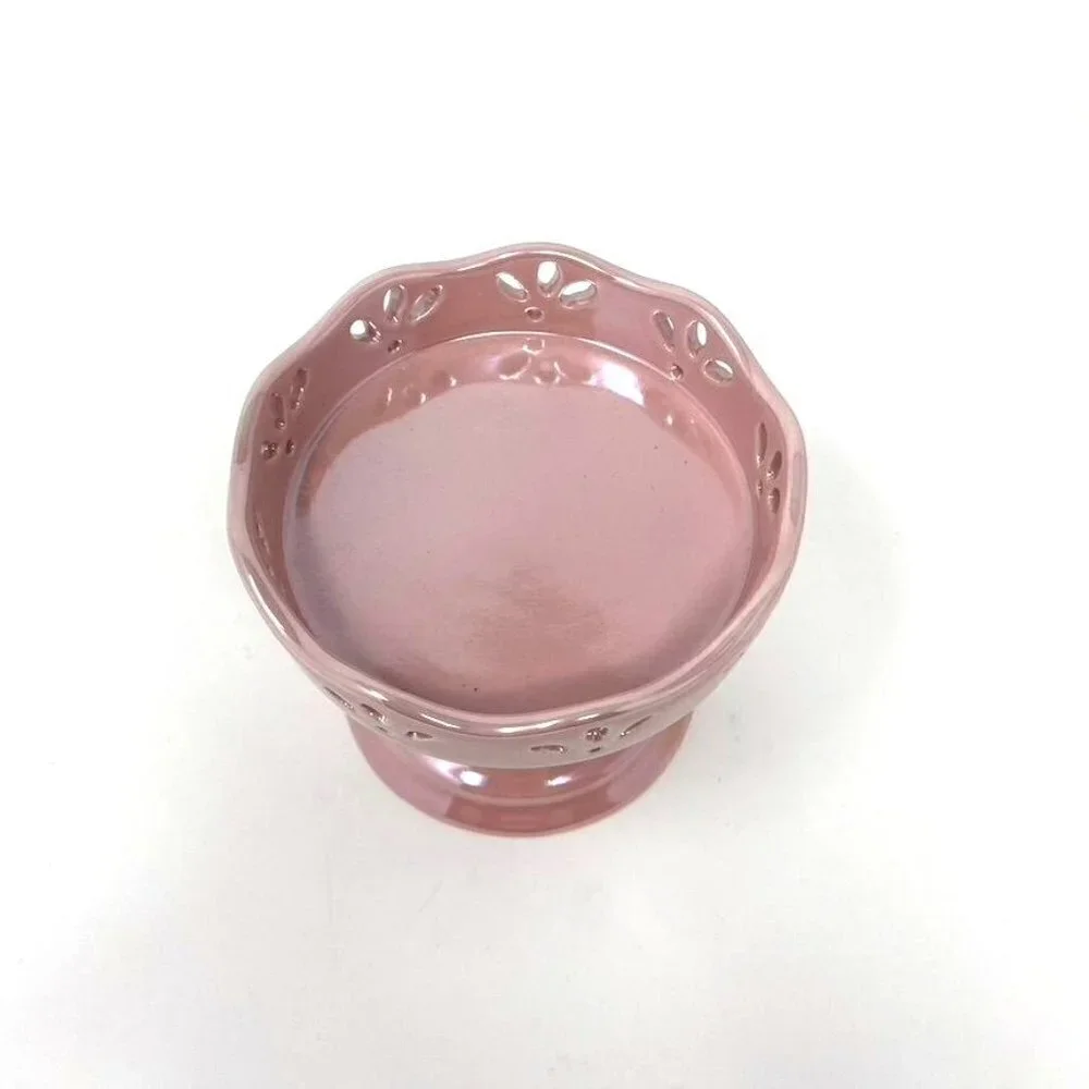 Target Ceramic Iridescent Pedestal Dish Candy Decor Pink Yellow