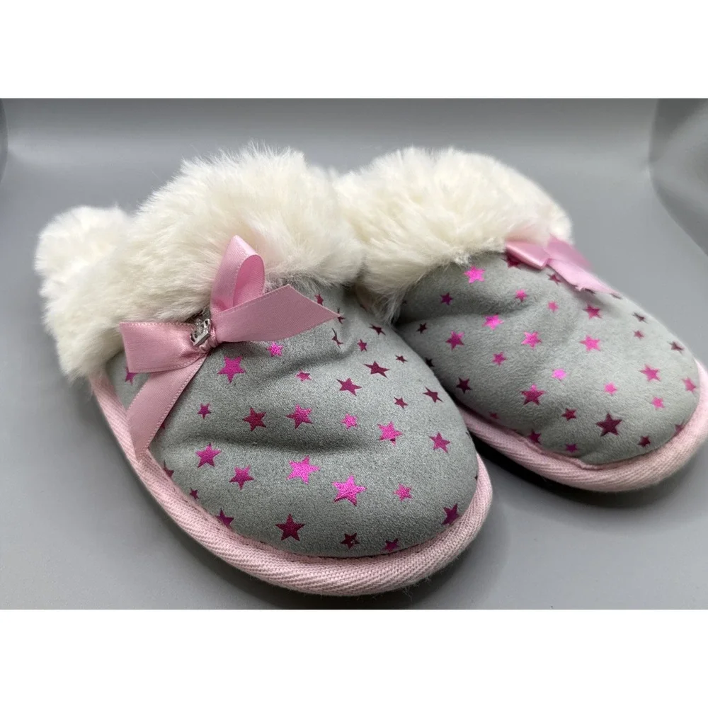 Juicy Couture Sonora Girls Slippers Grey‎ Pink New 13-1