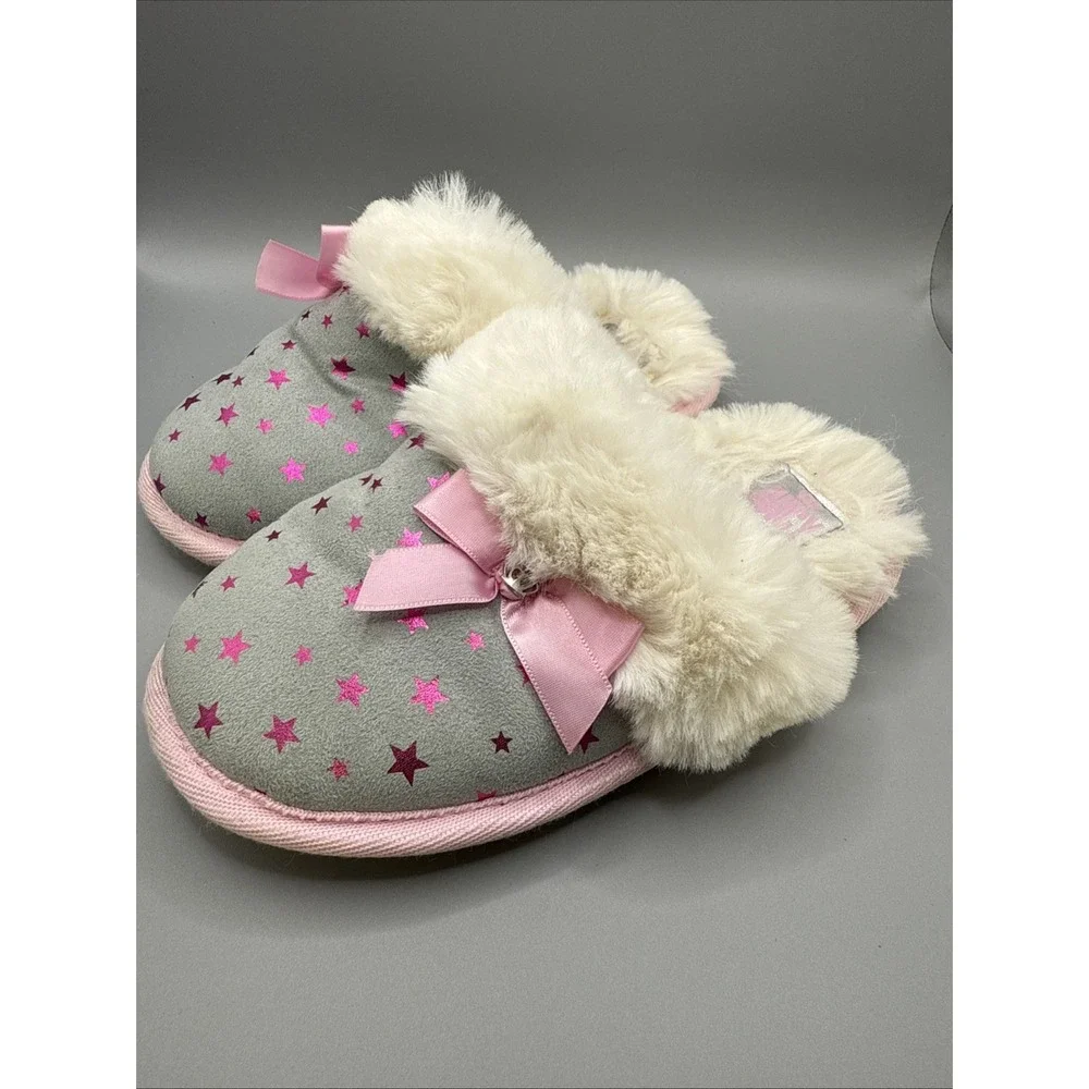 Juicy Couture Sonora Girls Slippers Grey‎ Pink New 13-1