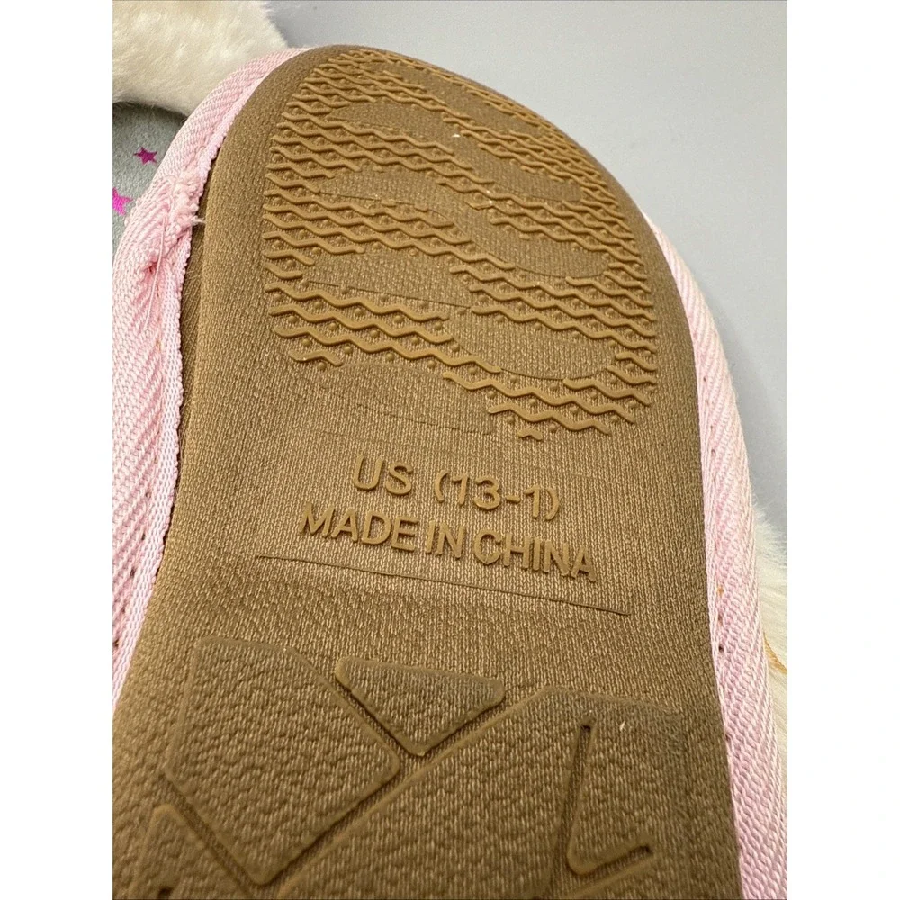 Juicy Couture Sonora Girls Slippers Grey‎ Pink New 13-1