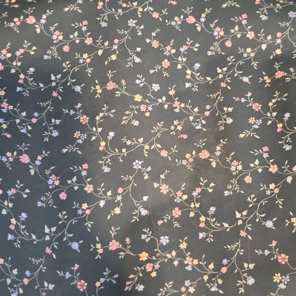 Vtg 80s Classic Timeless Floral Wallpaper Rolls Blue Pink