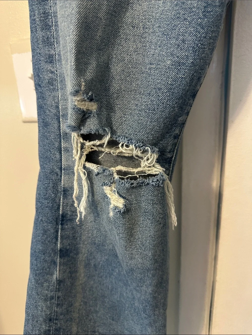 Citizens of Humanity Distressed Medium Blue Flare Jeans