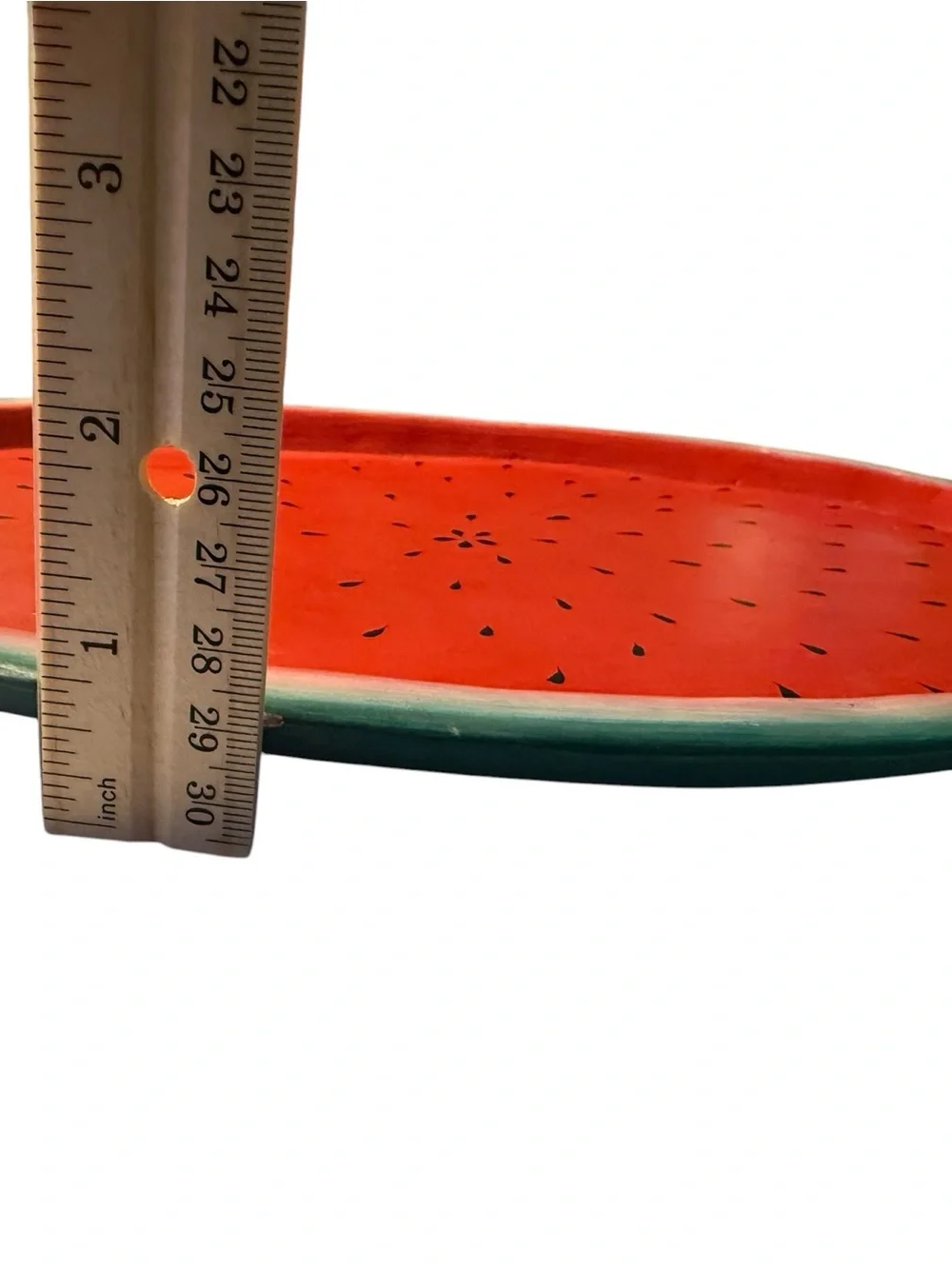 Vintage Watermelon Primitive Folk Art Farmhouse Tray Faux Wood Summer Decor