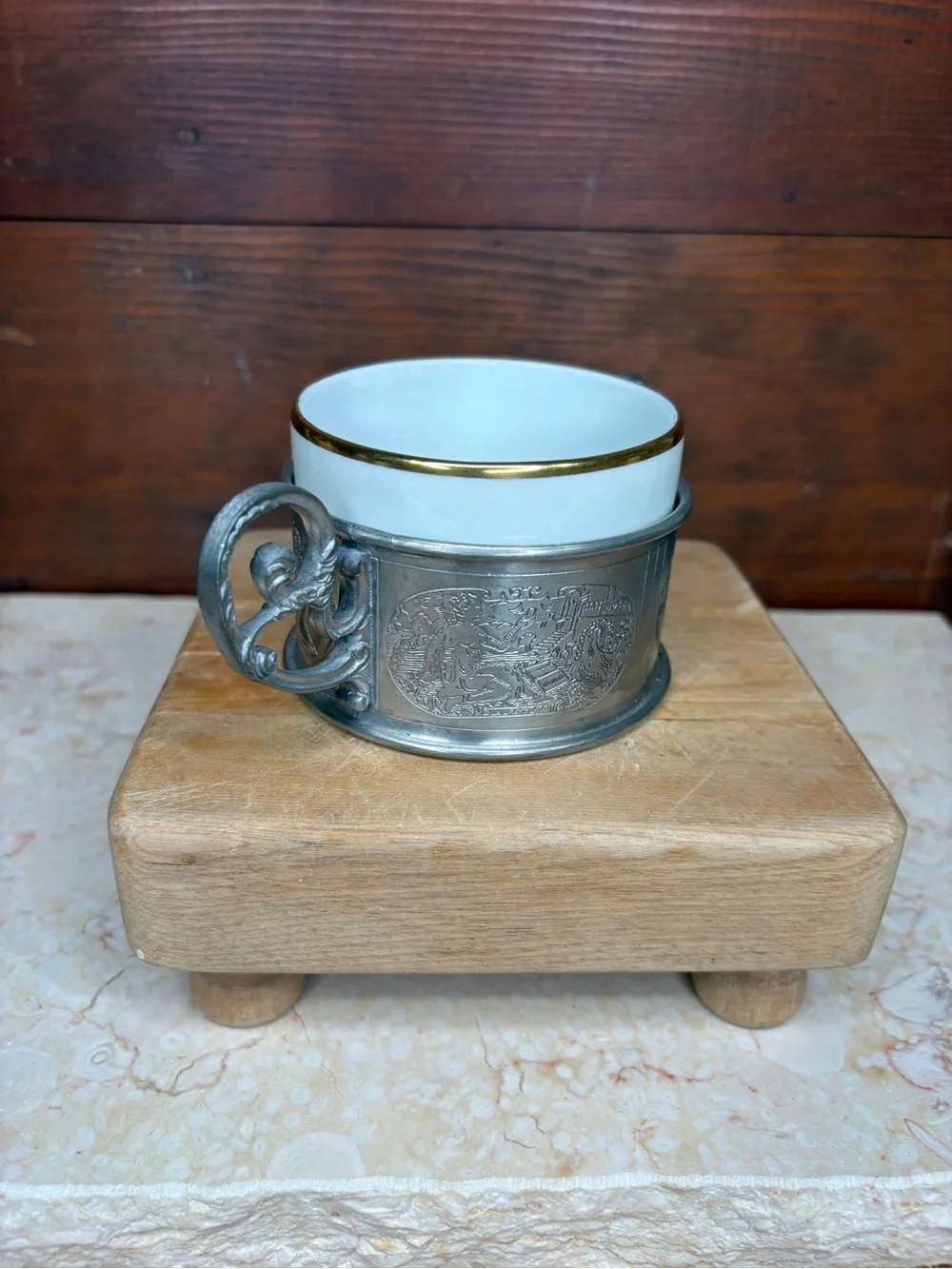 Vintage silver white