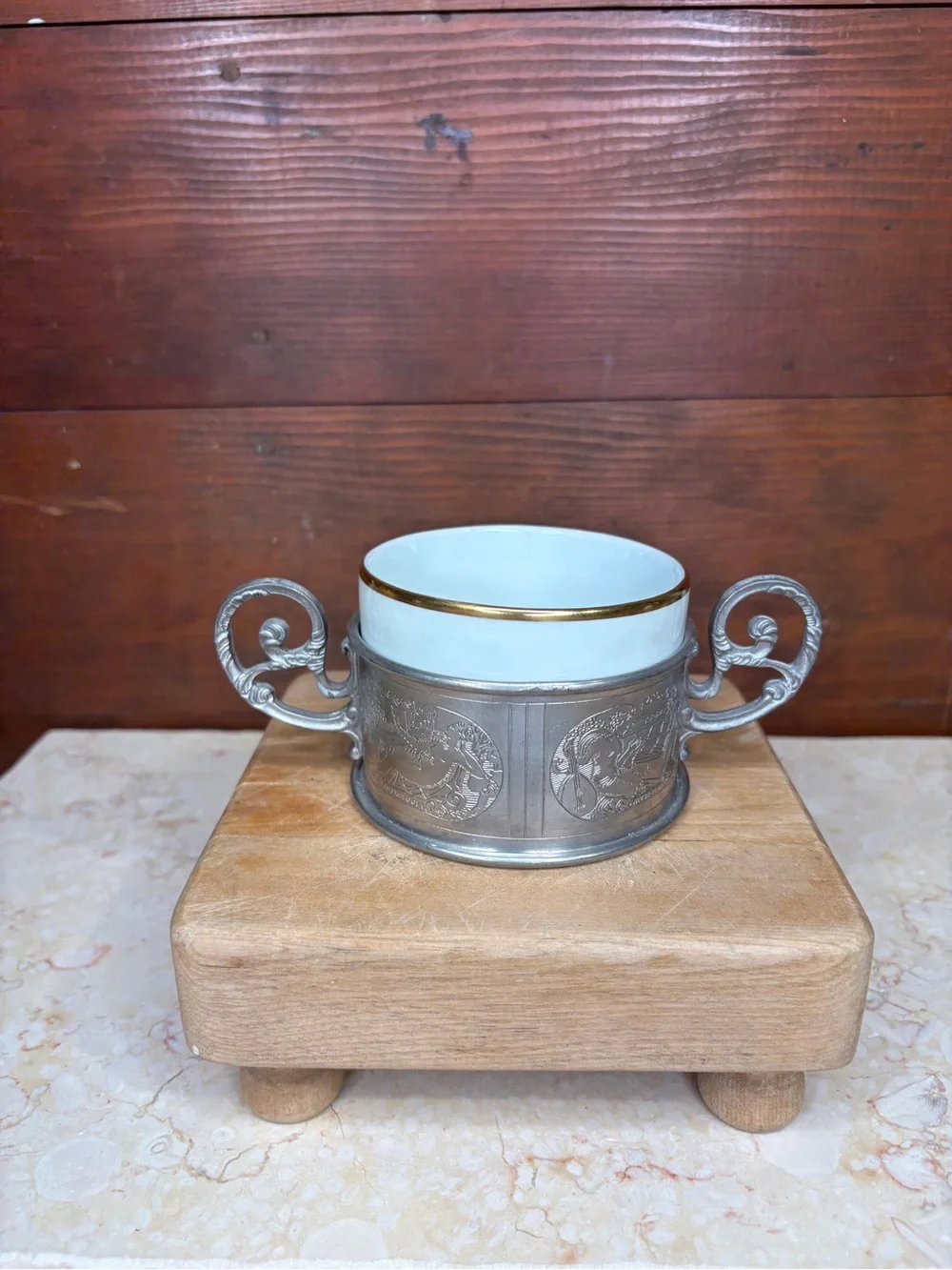 Vintage silver white