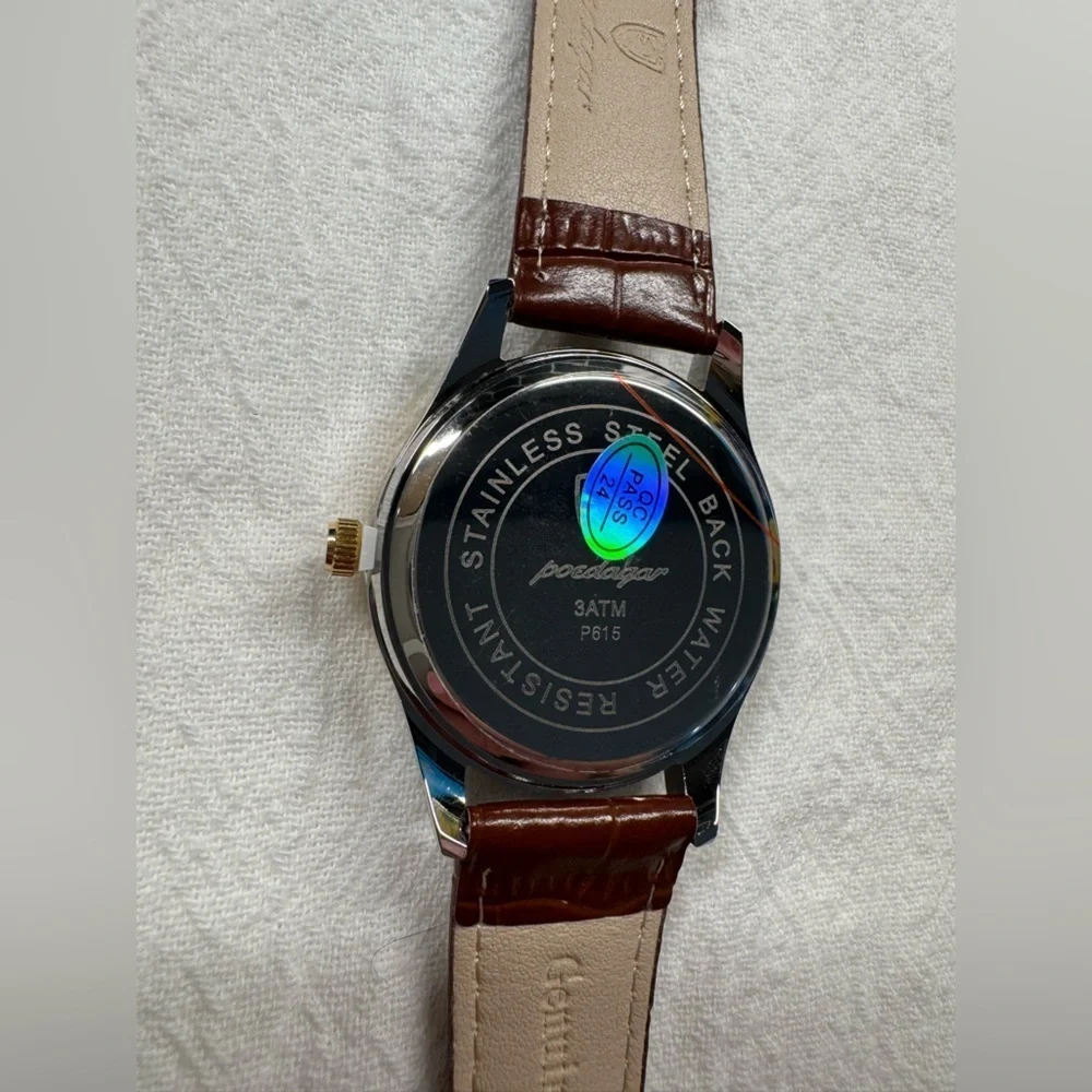 Blue Quartz Watch for Men Leather Band Waterproof Luminous Date Week NEW