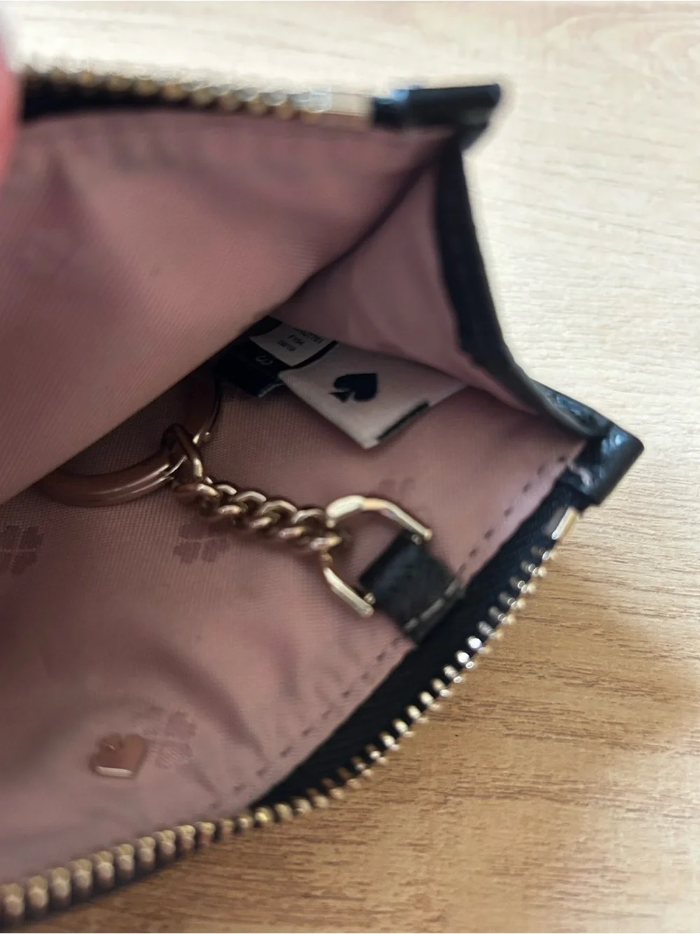 Kate Spade New York Spencer Card Case Wristlet in Black Saffiano Leather