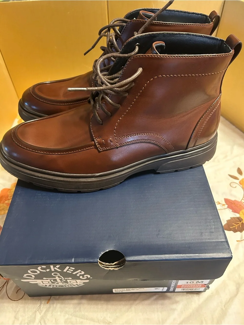 Dockers Men's Tollcross Business Casual Shoes-Ankle Boot Mahogany Size 10M New