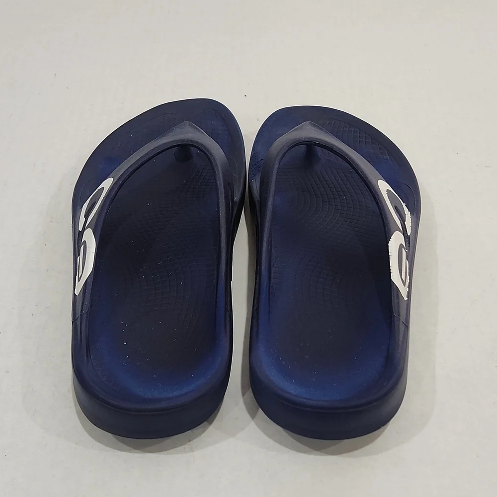 OOFOS Ooriginal Thong Flip Flop Navy Comfort Sandals Men Size 8 / Women Size 10