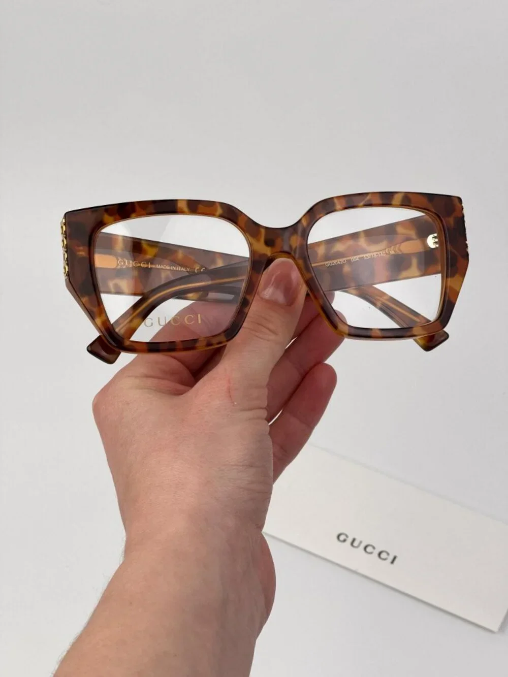 Gucci GG2042O 004 Square Eyeglasses – Havana | Women’s Designer Frames