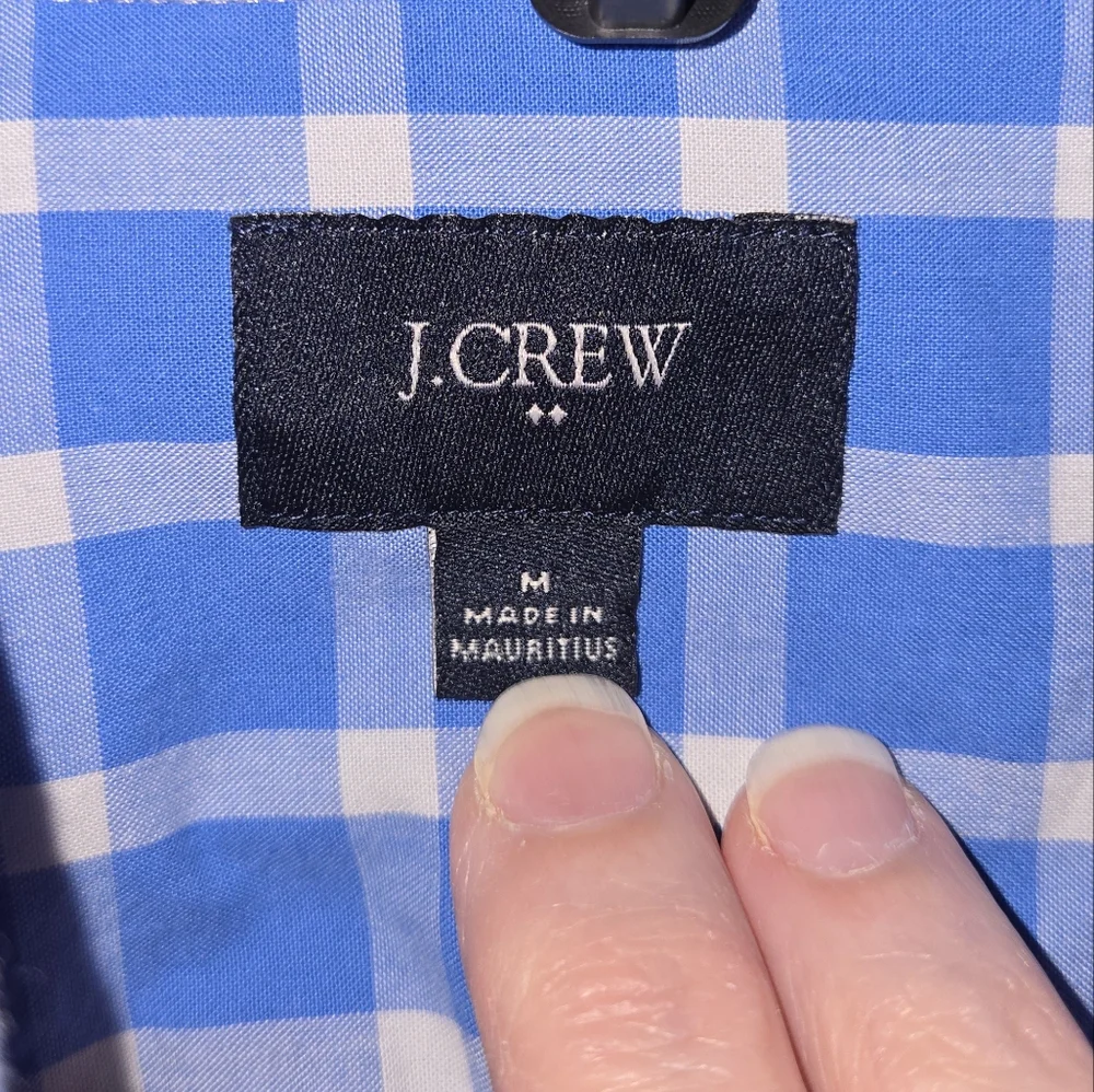 J.Crew Men's M Blue and White Casual Button Down Shirt