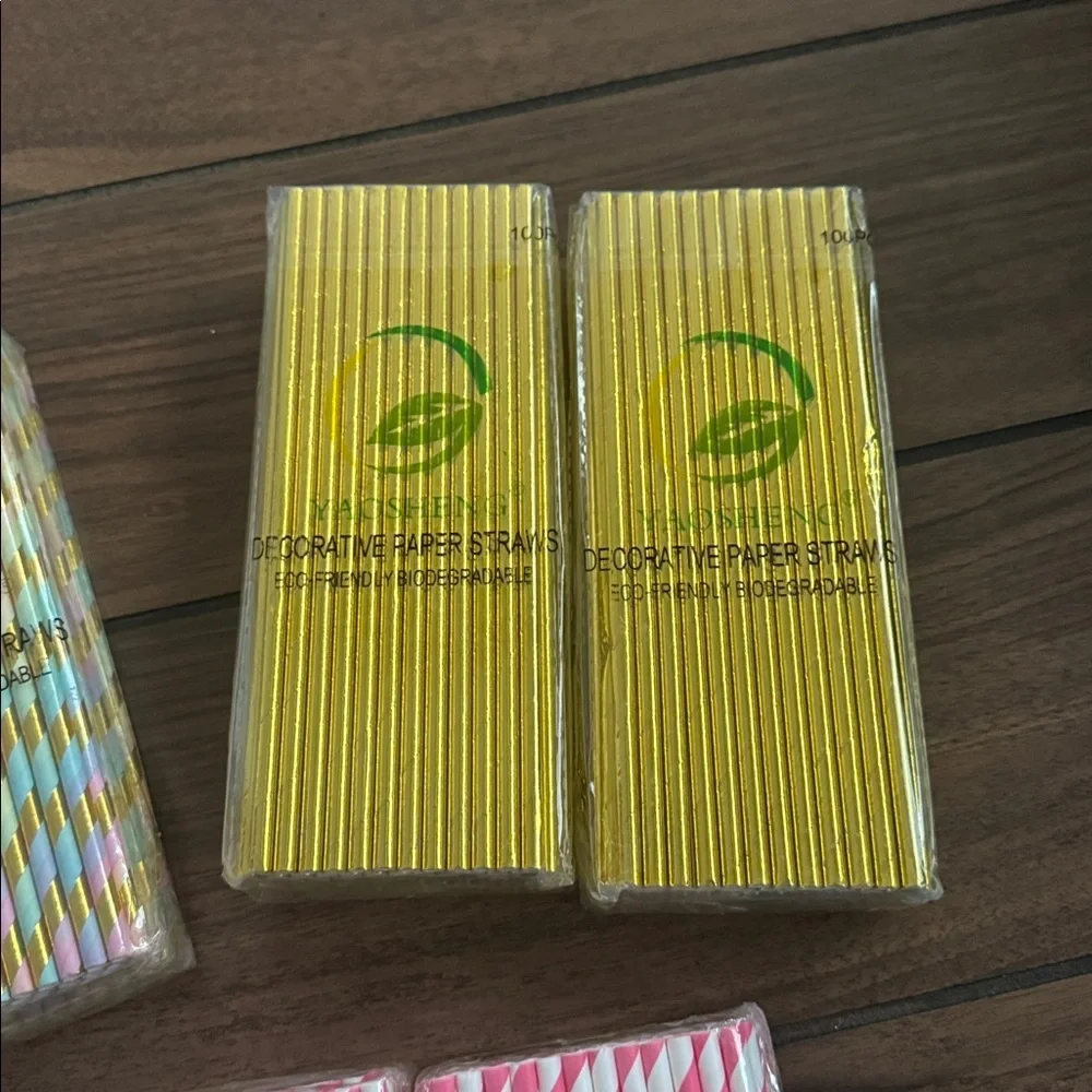 Paper Straws for Drinking, Disposable for Birthdays, Weddings, Baby Showers