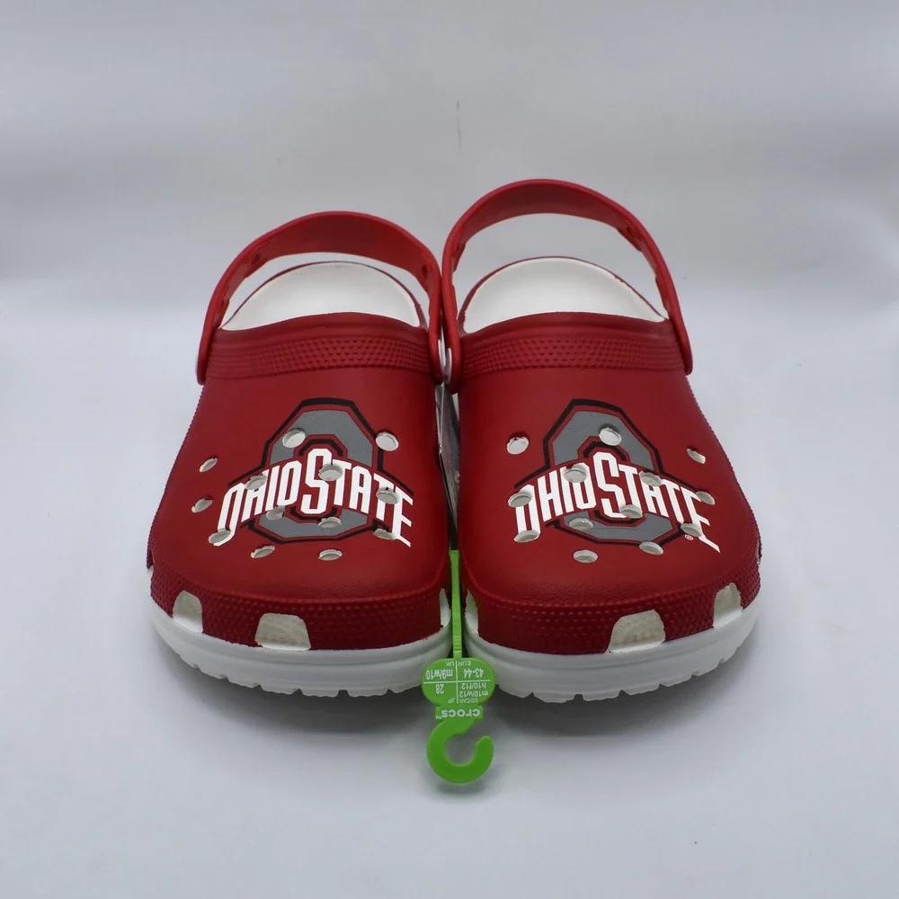 Crocs Ohio State Buckeyes Classic Clog Unisex M10/W12 Red White NWT 209606-100