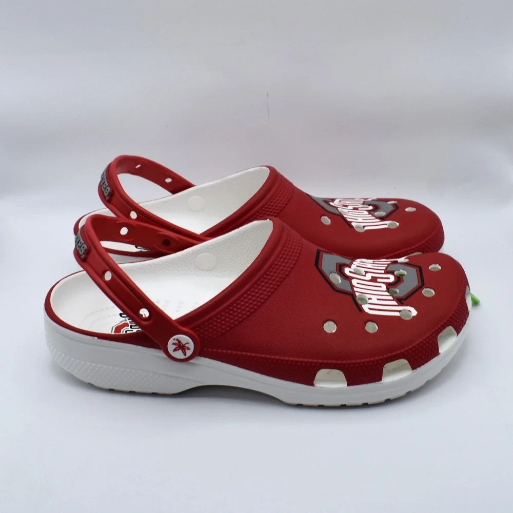 Crocs Ohio State Buckeyes Classic Clog Unisex M10/W12 Red White NWT 209606-100