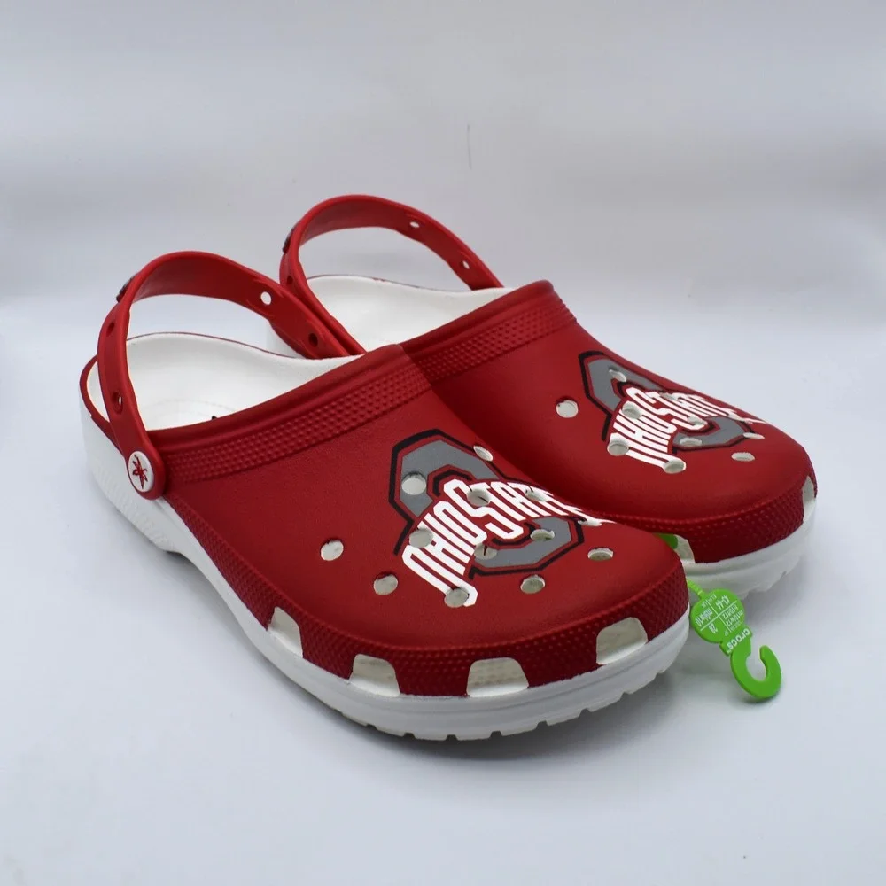 Crocs Ohio State Buckeyes Classic Clog Unisex M10/W12 Red White NWT 209606-100