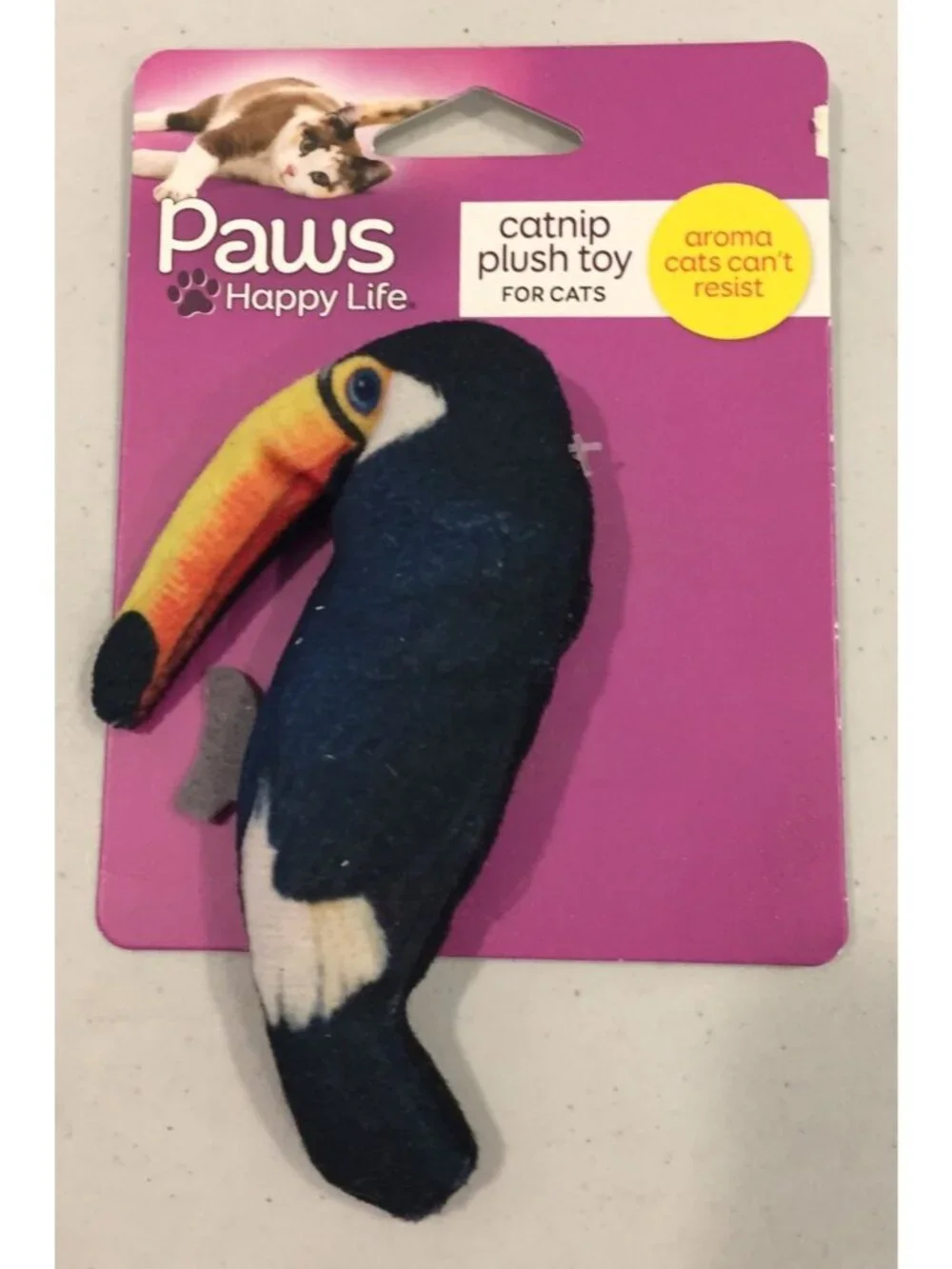 Paws Happy Life Red Head Bird Parrot Toucan Catnip Plush Cat Toys Set of 3