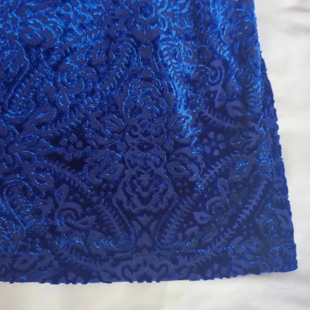 NWT LOFT Mosaic Cozy Velour Top, Cinderella Blue Size M