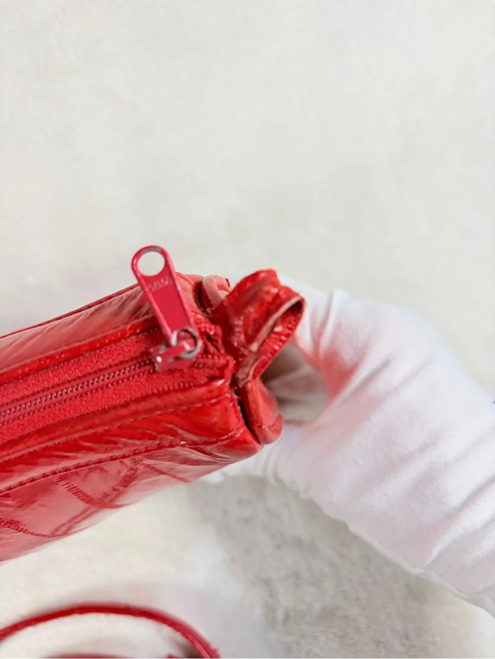 Genuine Eel Skin Red Leather Clutch Bag