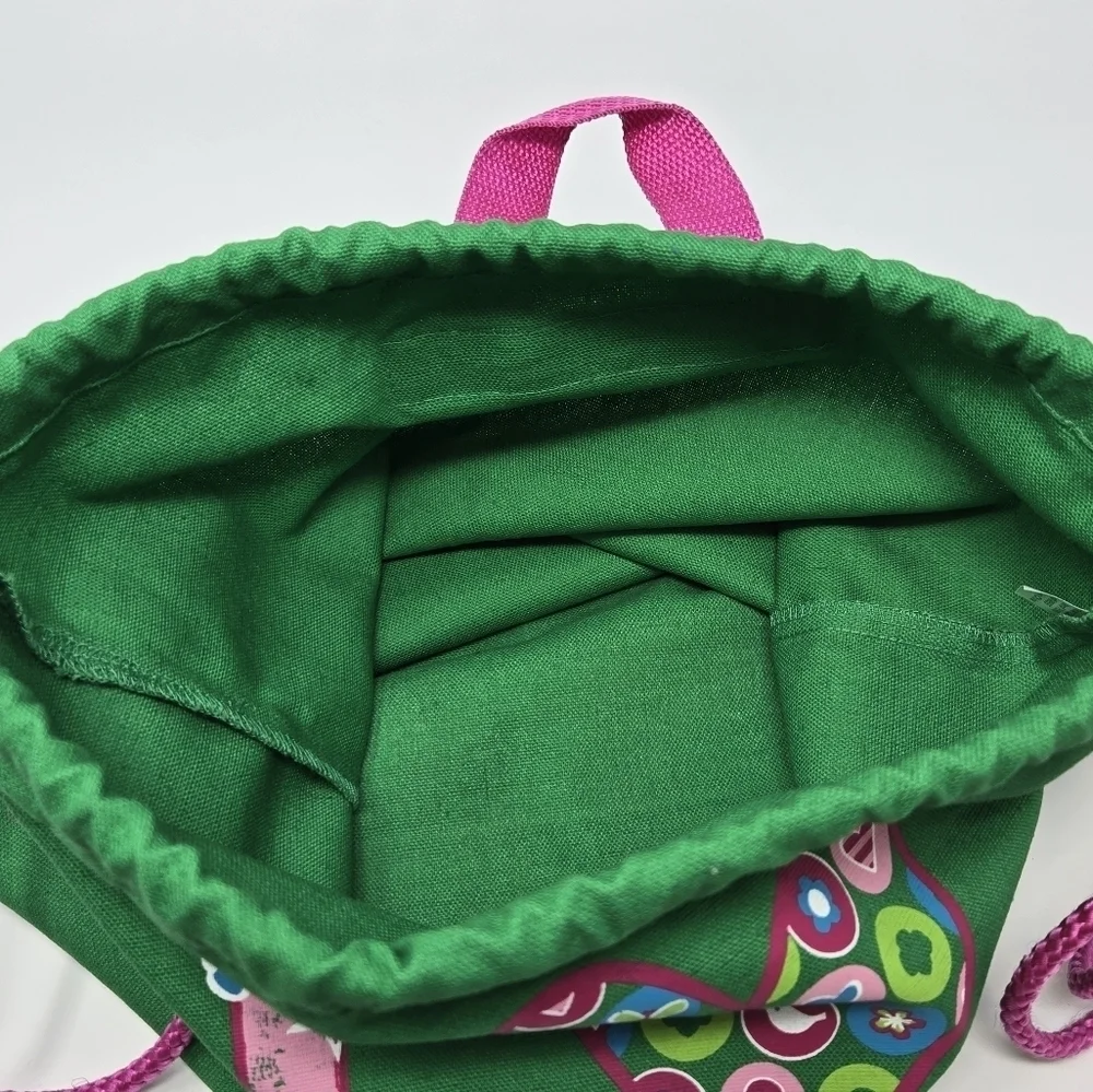 GIRL SCOUTS LOT OF 2 TOTE BAG & BACKPACK GREEN & PINK COTTON BLEND BRIDGING GIFT
