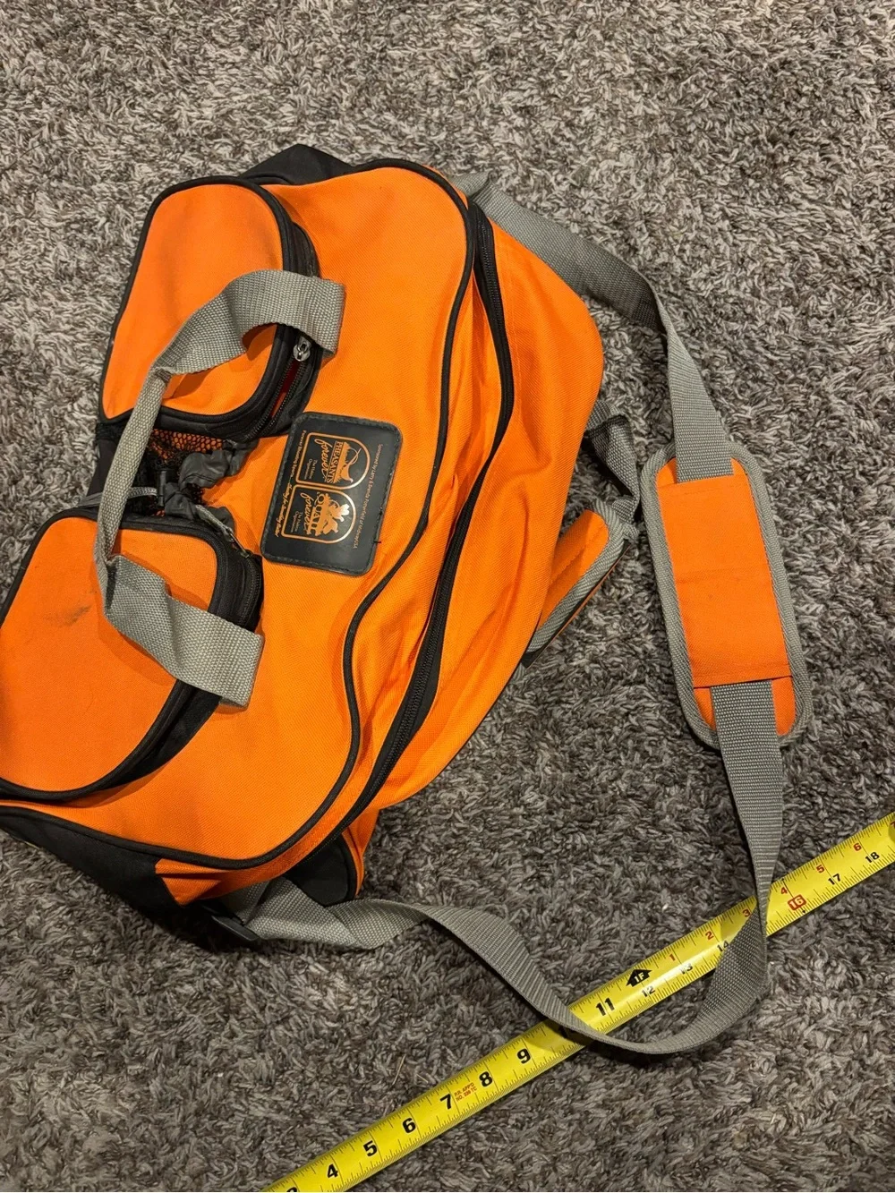 Pheasants Forever Orange Utility Duffle Bag with Dual Front Pockets